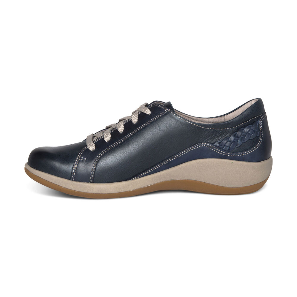 Aetrex Women's Dana Lace Up Oxford Dress Shoes - Navy | USA LXDM5YQ